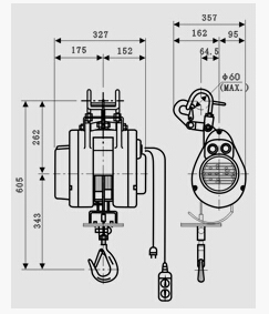飯店酒樓微型鋼絲繩電動葫蘆結構圖